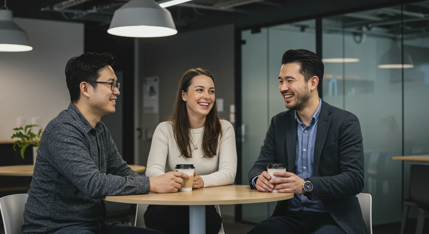 Diverse team members communicating authentically in collaborative meeting environment