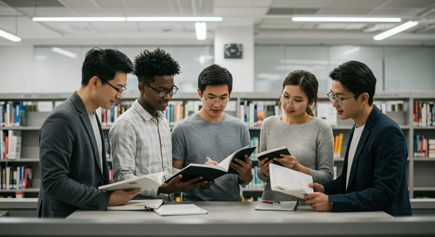 Group collaboratively evaluating information sources in library setting