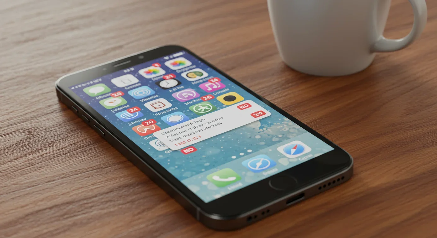 Smartphone with overwhelming social media notifications on multiple apps representing algorithmic amplification