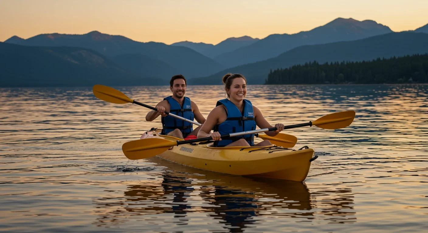 Couple enjoying adventurous outdoor activity together