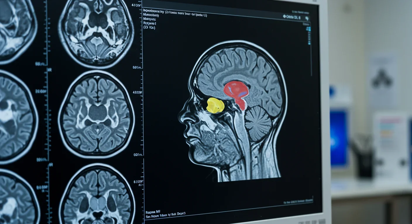 Medical brain MRI scan showing hippocampus and prefrontal cortex memory regions