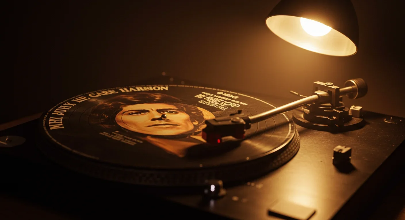 George Harrison's My Sweet Lord vinyl record on turntable
