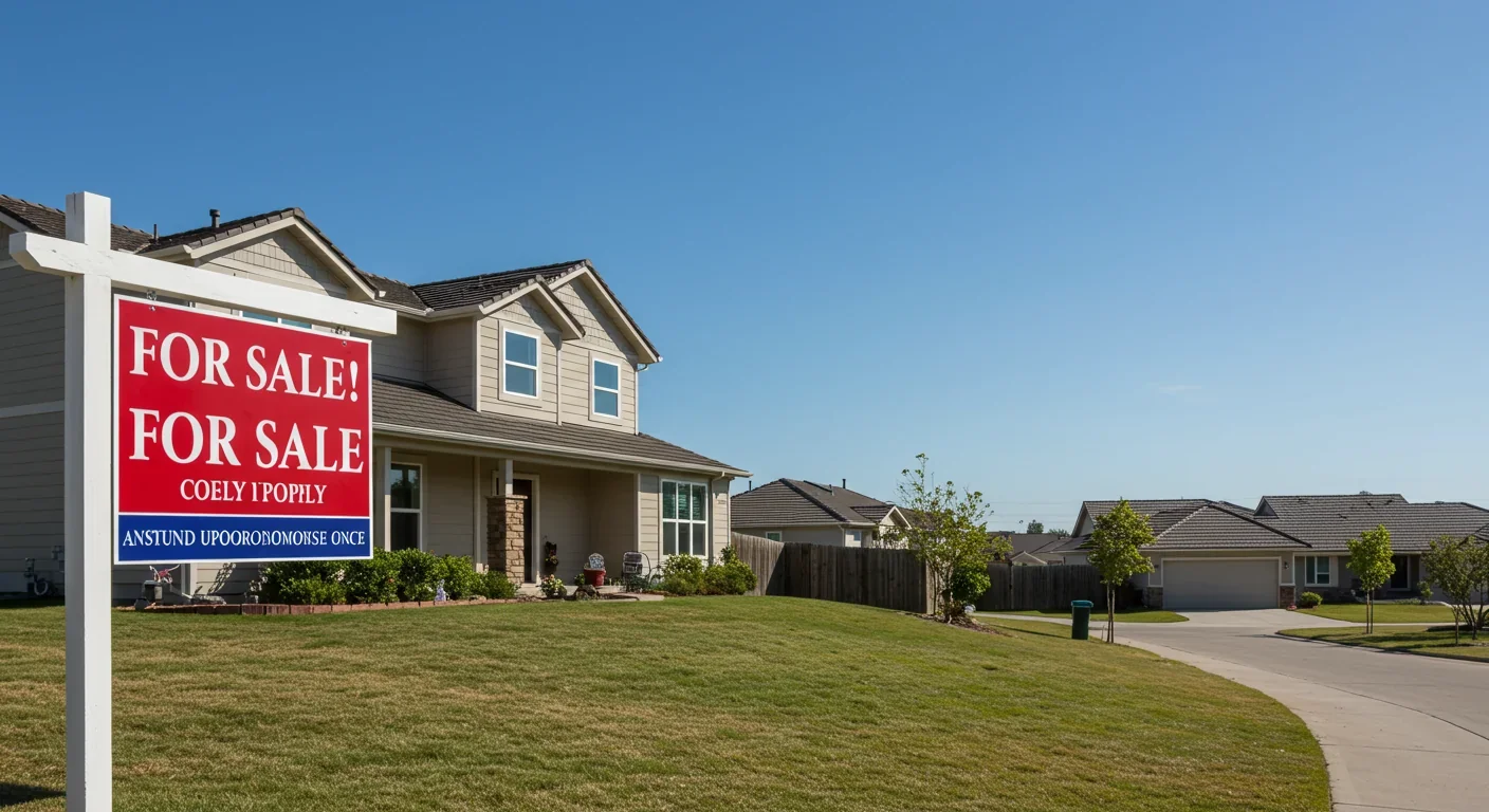 Real estate for sale sign demonstrating valuation gap between homeowners and buyers