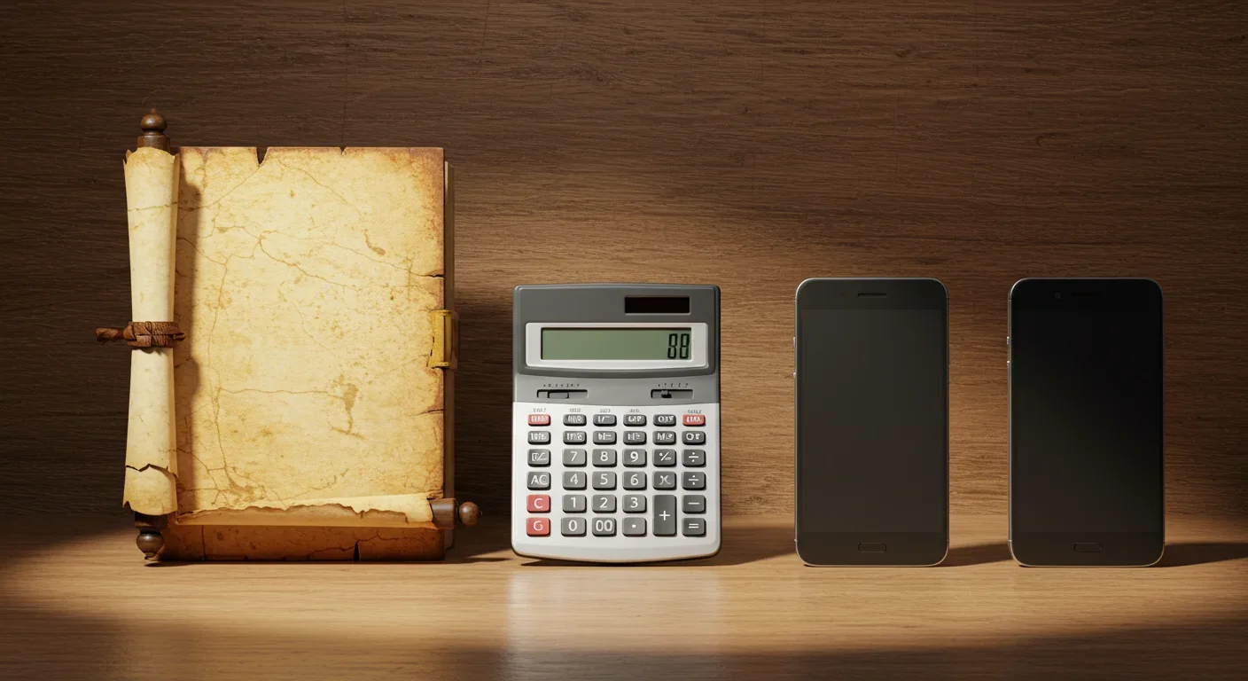 Historical progression from scrolls to smartphones showing evolution of external memory tools