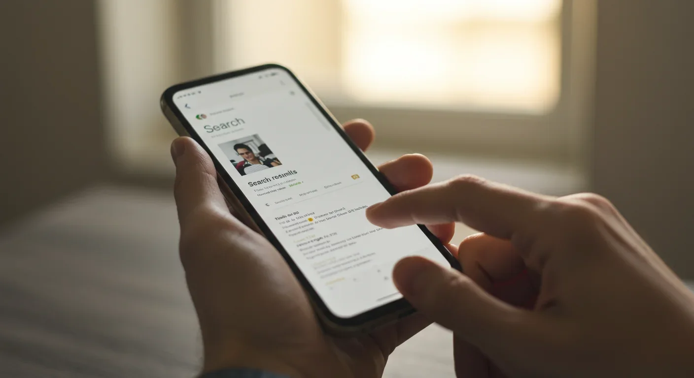 Person using smartphone to search for information showing dependence on digital memory