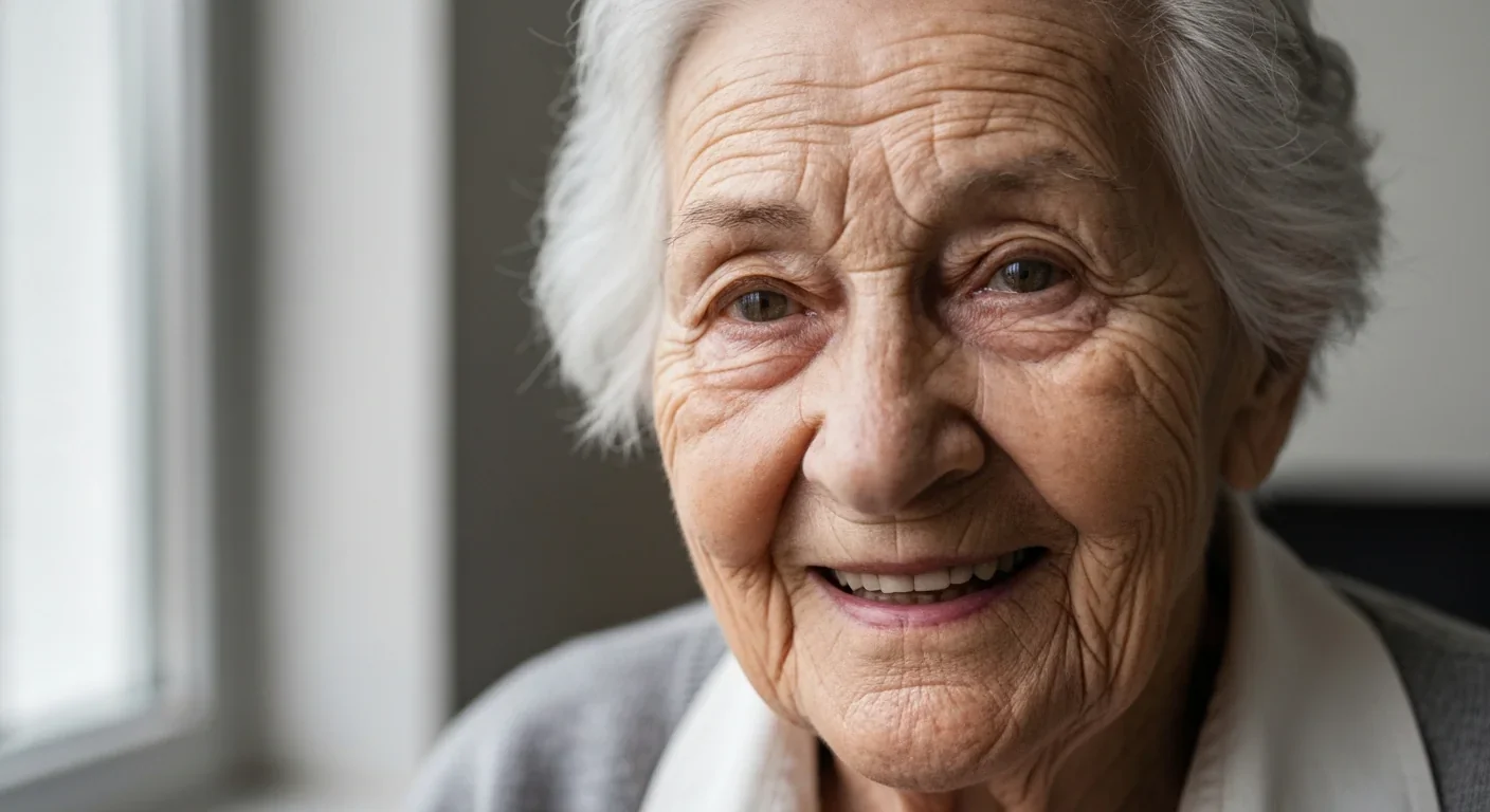 Grandmother with warm smile and wise expression