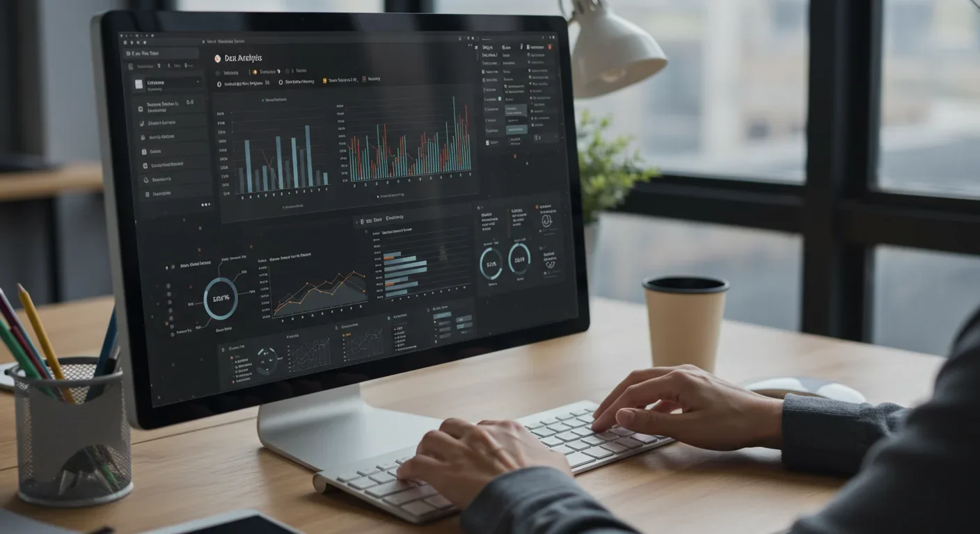 Performance analytics dashboard showing objective metrics on computer screen