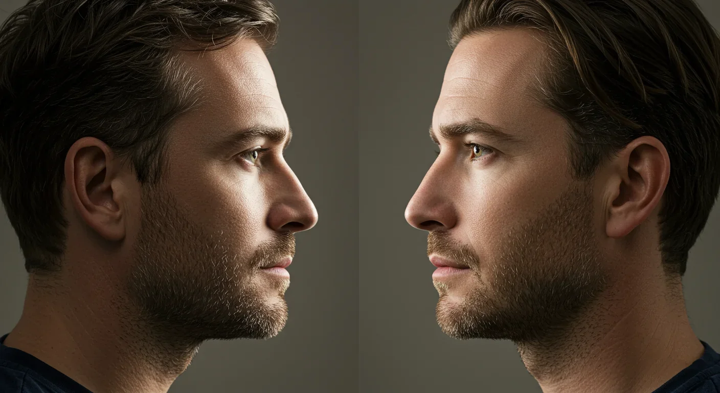 Father and son showing facial similarities that enable visual kin recognition through inherited features