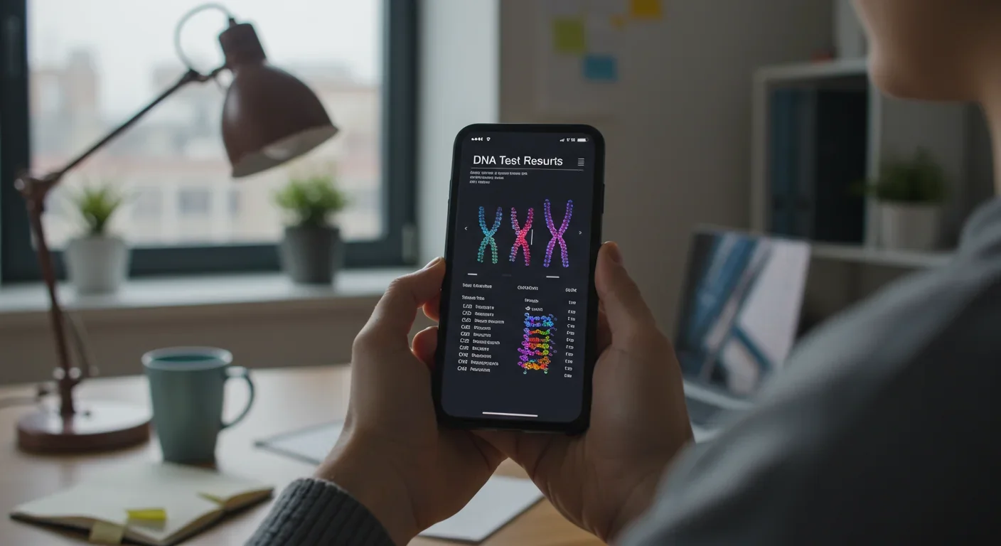 DNA test results revealing genetic relatives, showing how technology makes biological family connections visible