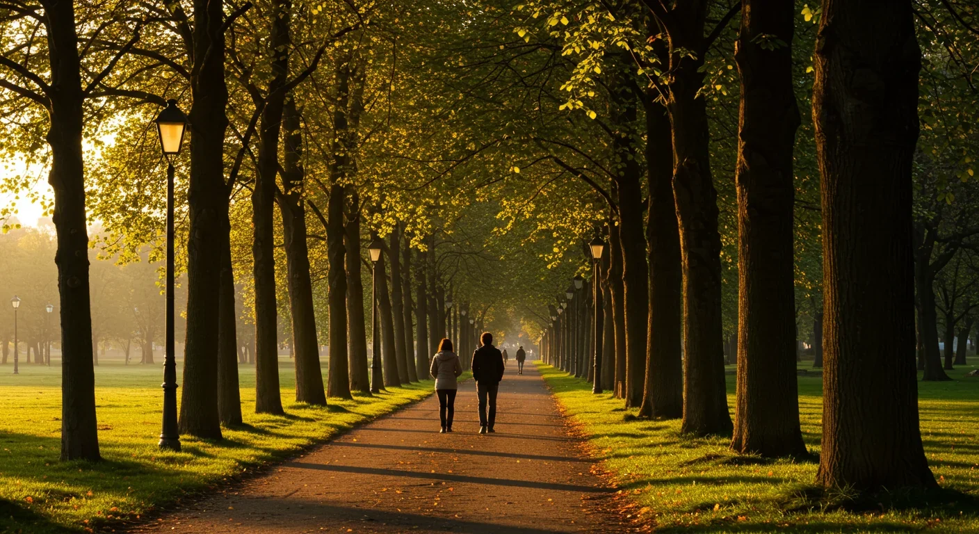 Person taking a peaceful walk in nature, demonstrating the mood-lifting effects of physical activity