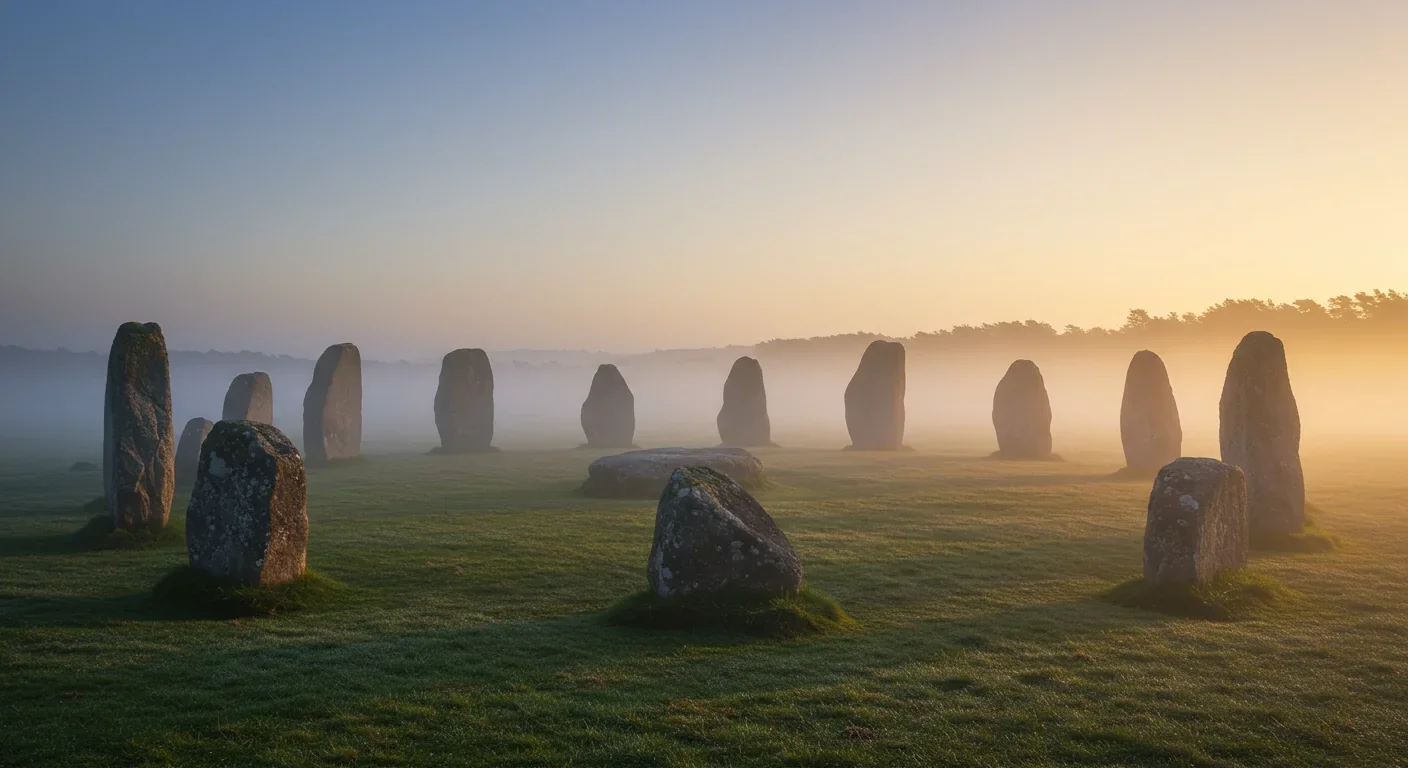Ancient stone circle at dawn representing timeless human need for collective ritual and shared experiences