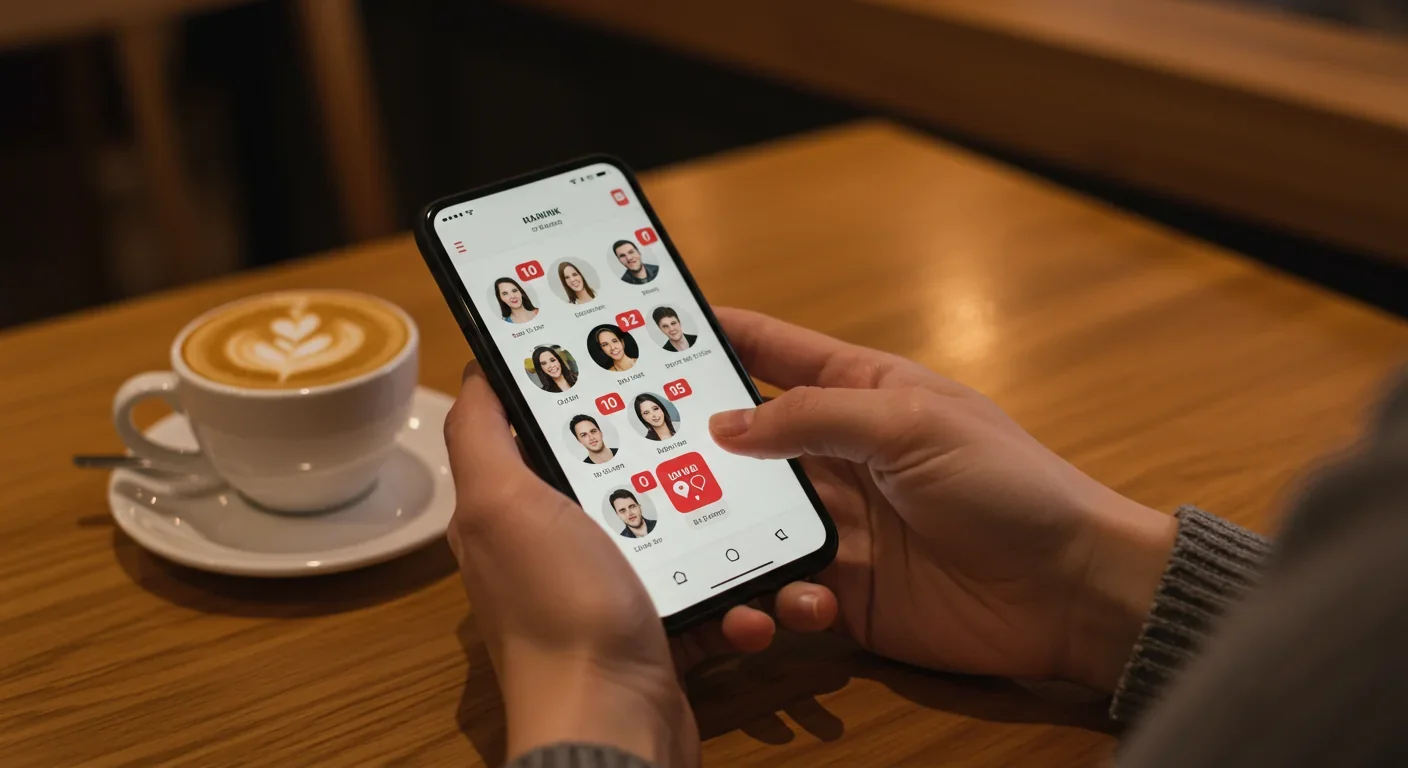 Smartphone displaying multiple dating app profiles illustrating choice overload in modern relationships
