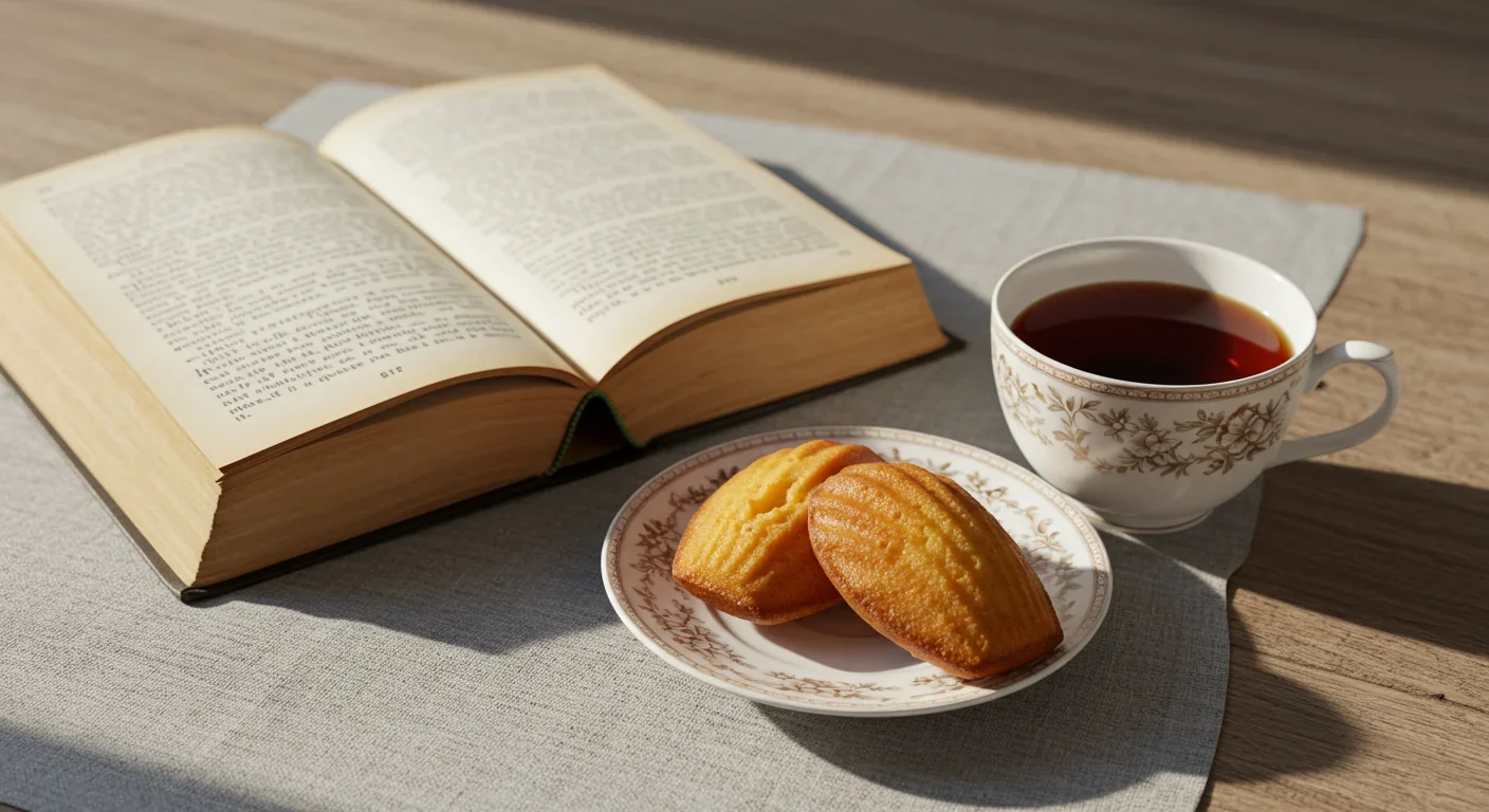 Madeleine cake and tea representing the Proust effect