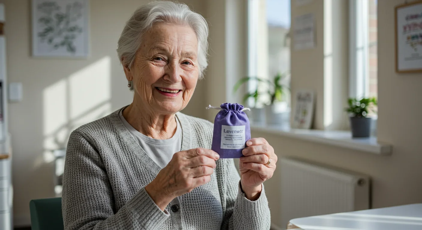 Elderly person using scent therapy for memory stimulation