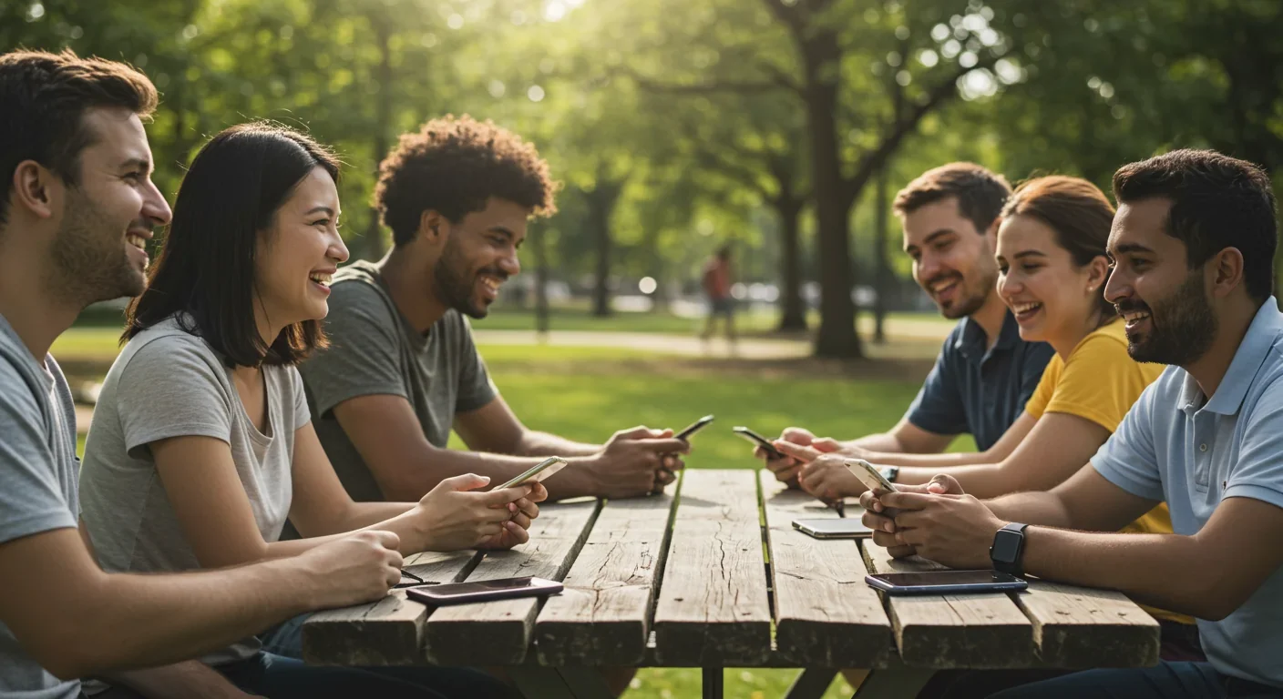 Peaceful breakfast setting with smartphone placed face-down showing healthy digital boundaries