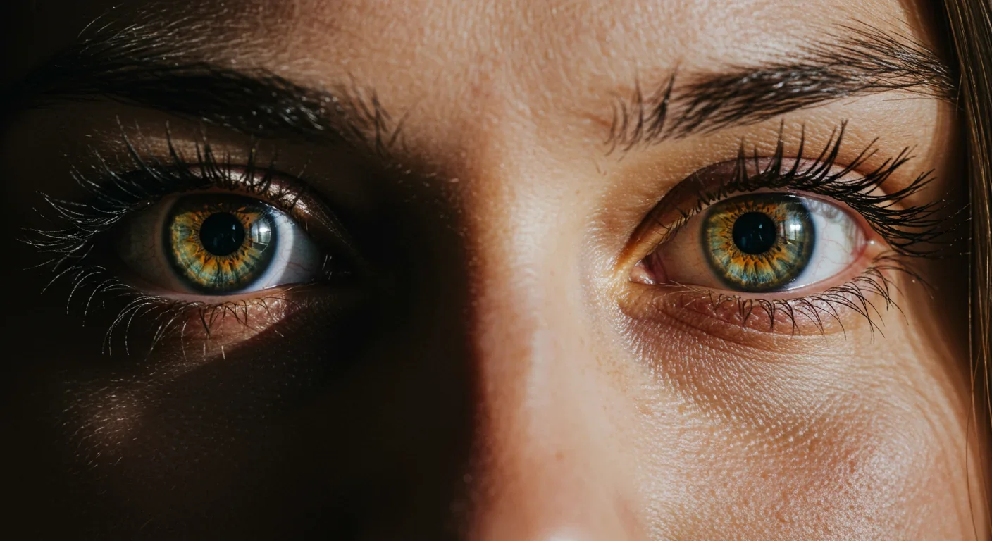 Close-up of human eyes demonstrating intense visual attention and threat detection