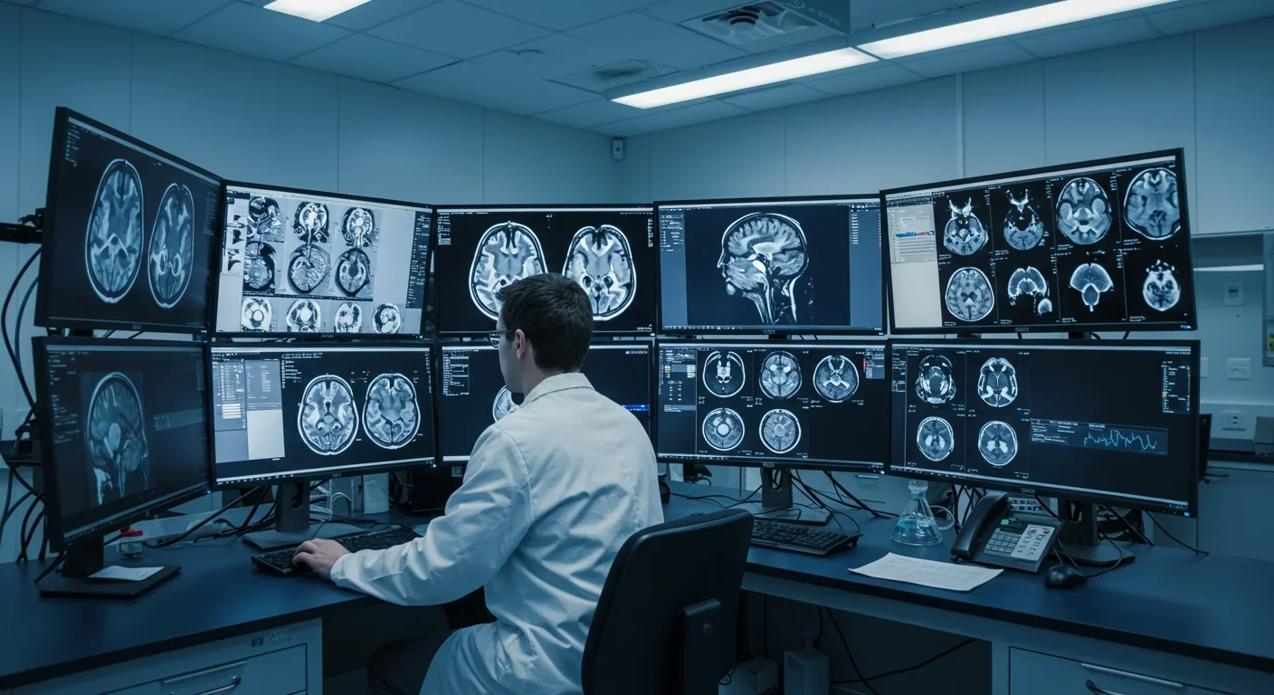 Neuroscientist analyzing brain imaging data related to threat processing