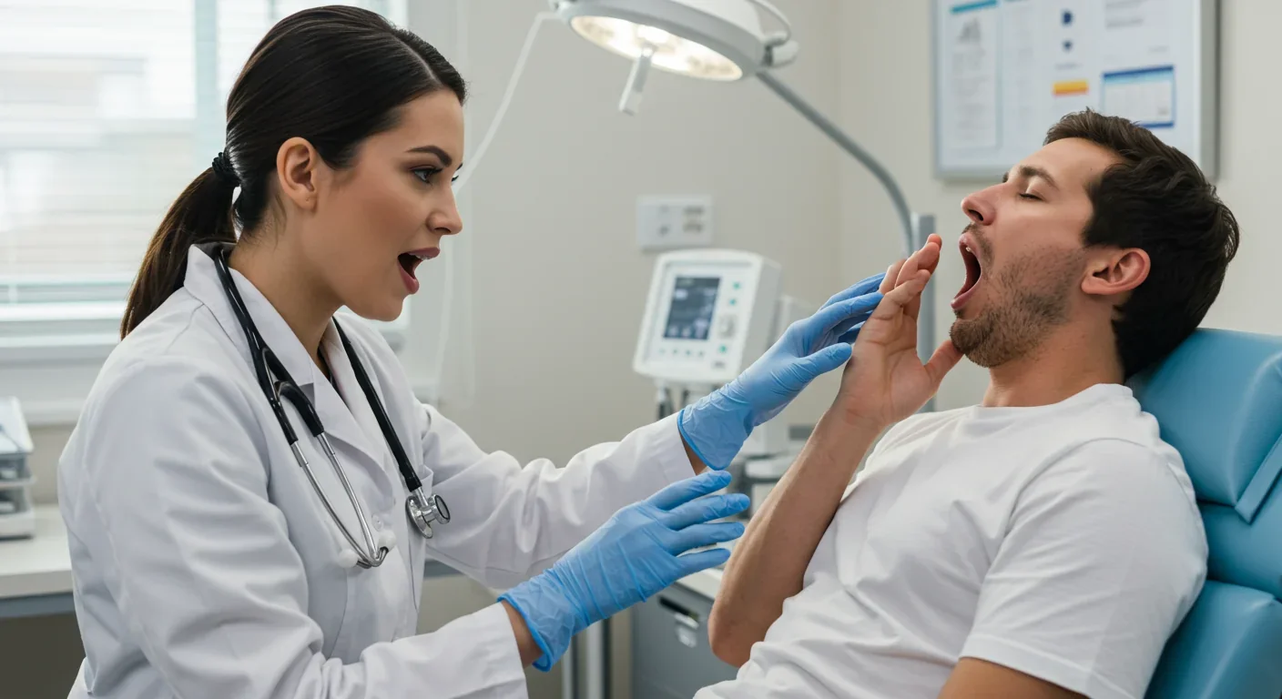 Close-up of yawning showing physiological thermoregulation and brain health signaling